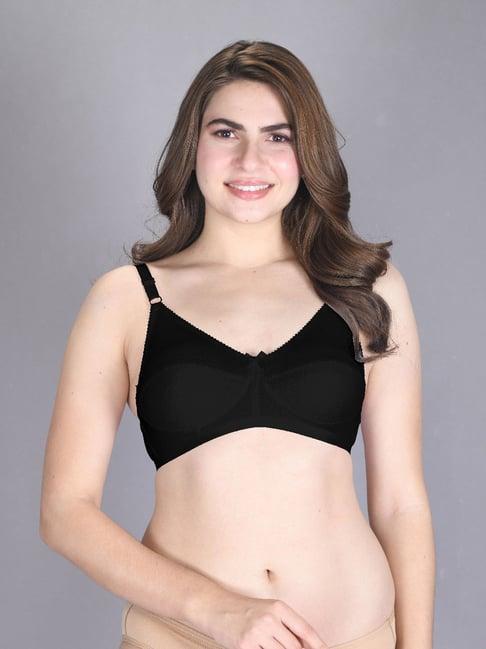 lux venus black full coverage non-wired bra with adjustable strap