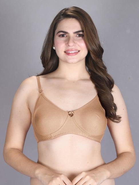 lux venus tan full coverage non-wired t-shirt bra with adjustable strap