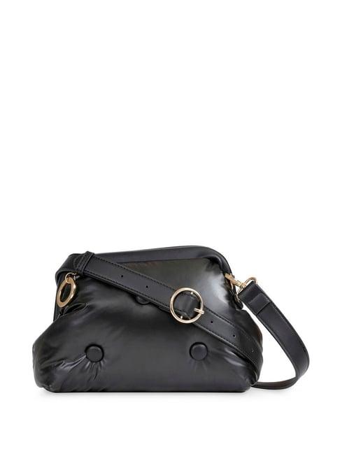 aeropostale christina black pu solid sling handbag