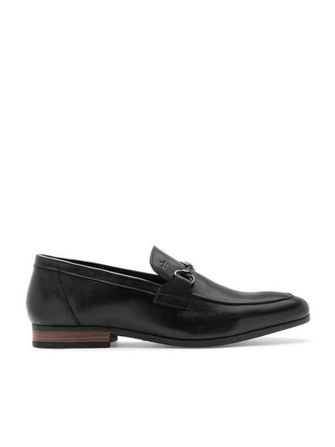 arrow men's black formal loafers