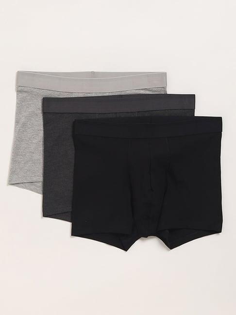 wes lounge by westside plain grey trunks - pack of 3