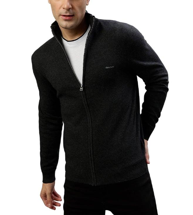 gant charcoal melange fashion regular fit sweater