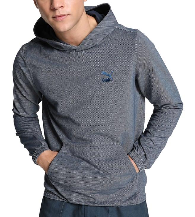 puma blue modern indigo regular fit hoodie