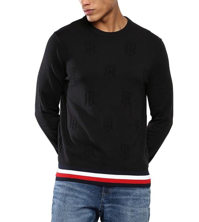 tommy hilfiger dark sable logo regular fit sweater