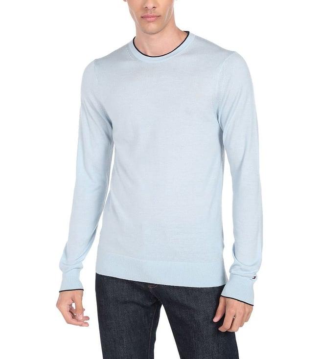 tommy hilfiger luminous blue regular fit sweater