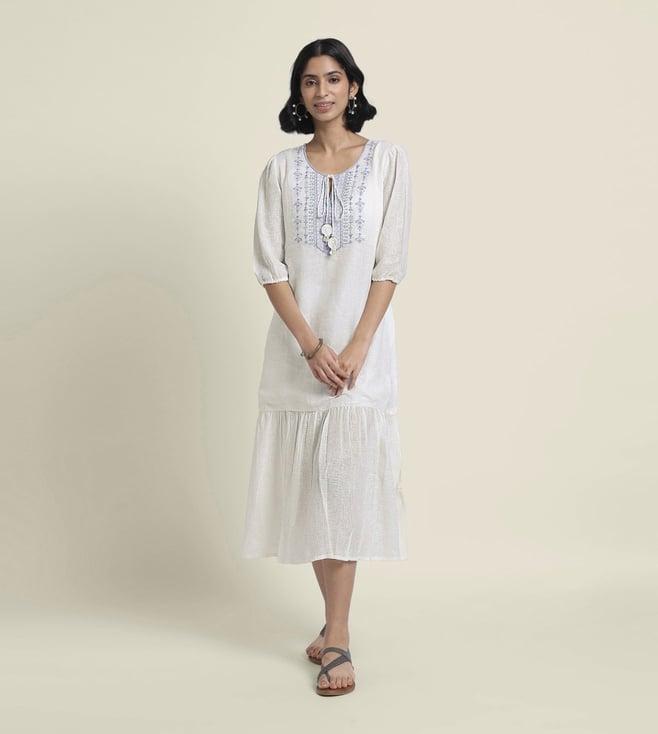 bombay bloom white the whirl dress