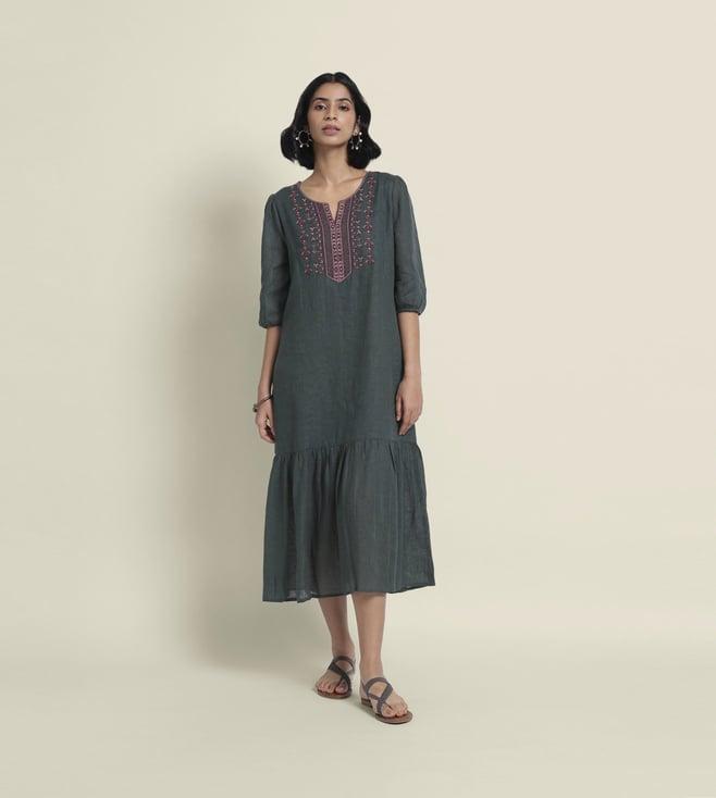 bombay bloom olive the whirl dress