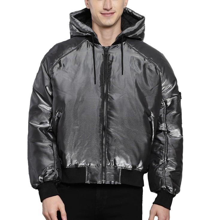 calvin klein liquid metal oversized fit puffer jacket