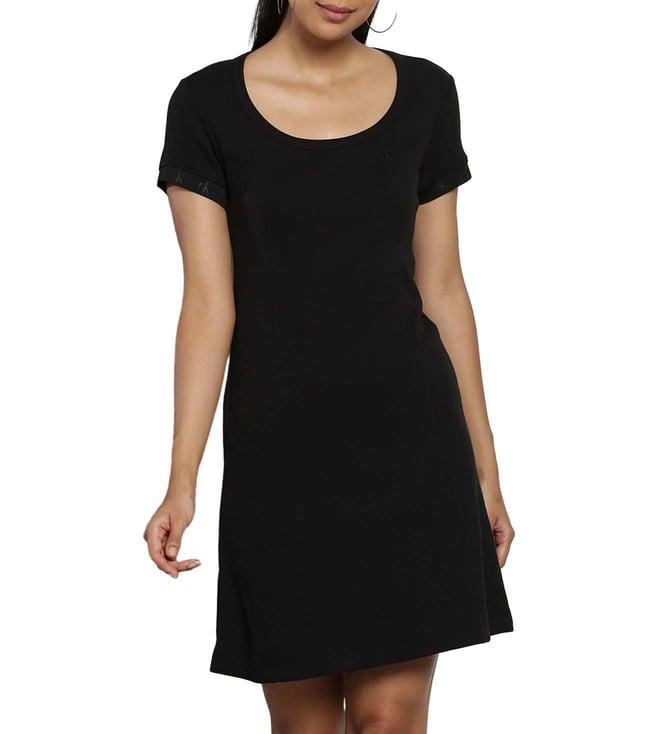 calvin klein black slim fit dress