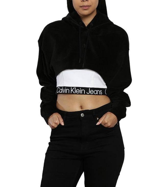 calvin klein black slim fit hoodie