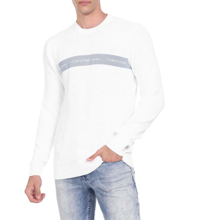 calvin klein bright white regular fit sweater