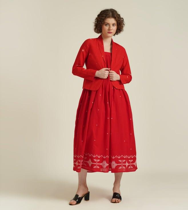 indigo dreams red royale xxvii dress with jacket