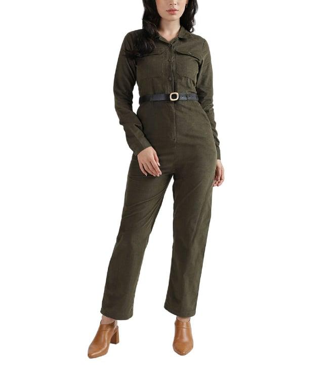 iconic olive regular fit jumpsuit