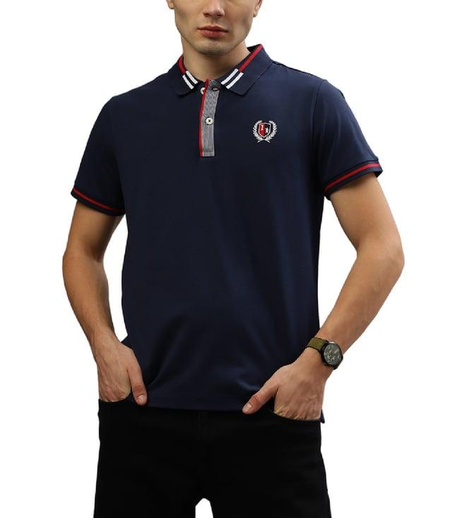 iconic navy blue regular fit polo t-shirt