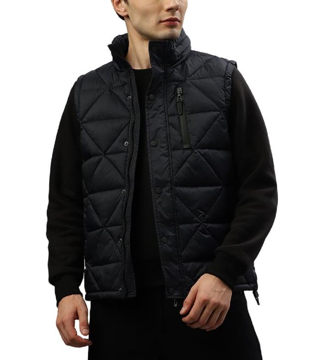 antony morato blue fashion quilted slim fit gilet jacket