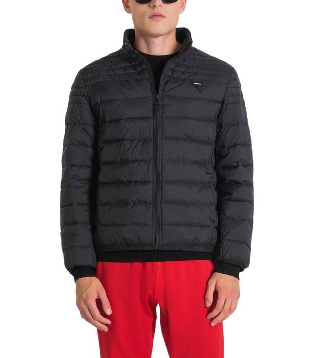 antony morato black fashion slim fit puffer jacket