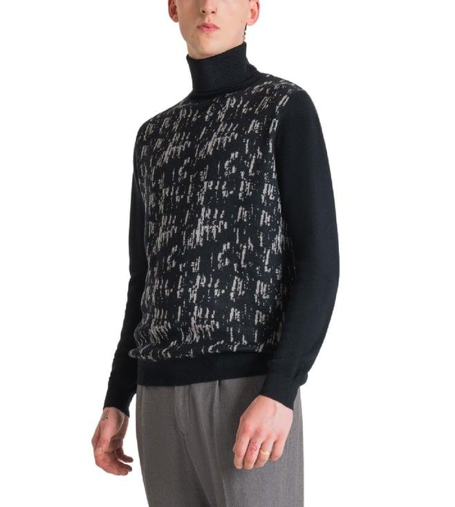 antony morato blue fashion printed regular fit sweater