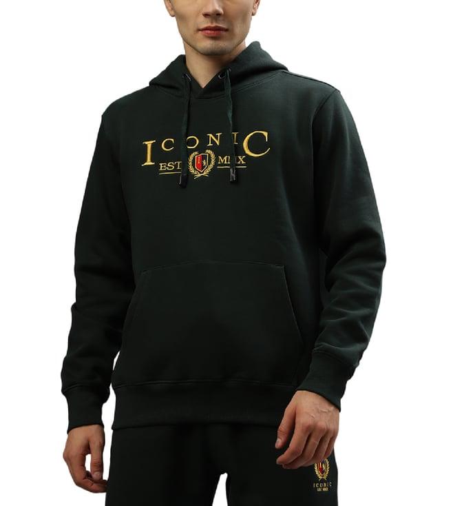 iconic green logo regular fit hoodie