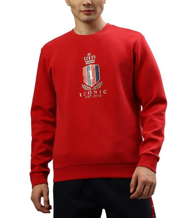 iconic red typography logo regular fit sweatshirt