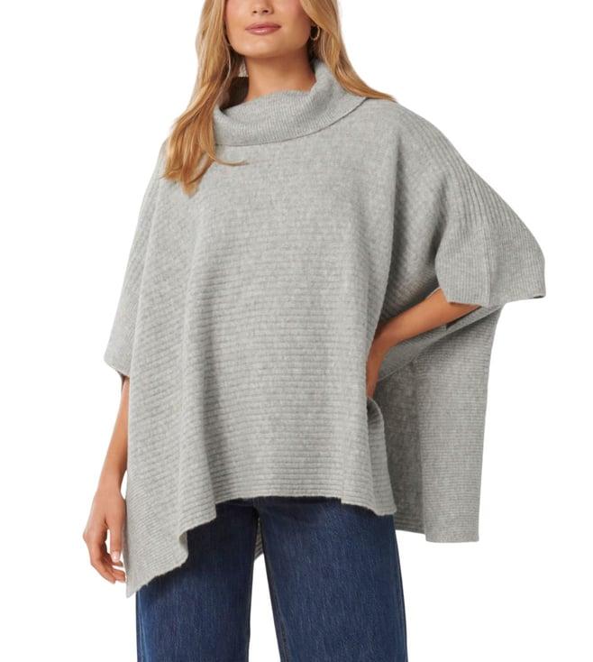 forever new grey honey horizontal rib regular fit poncho