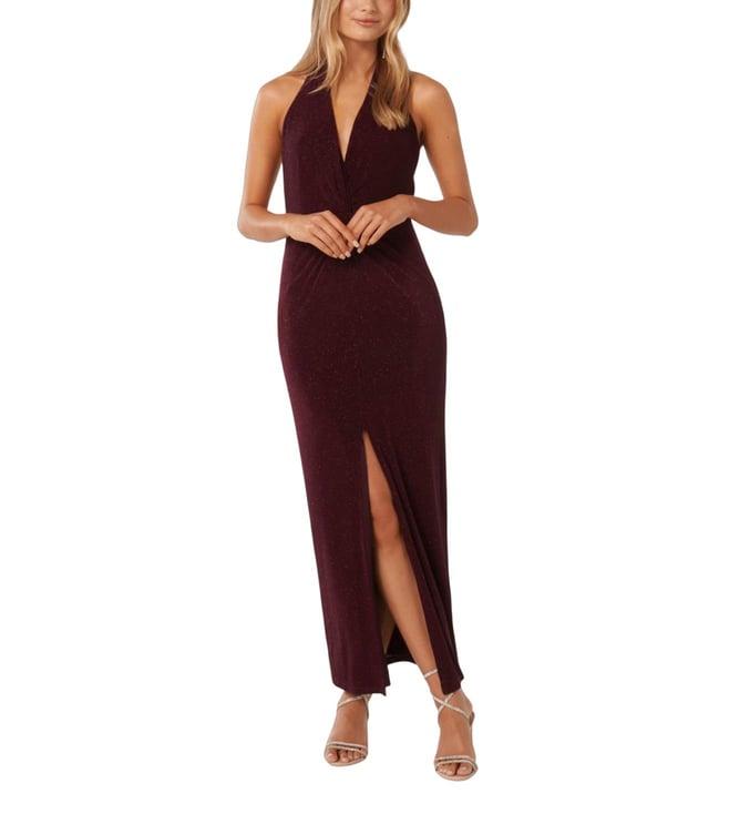 forever new plum morgan twist front slim fit dress