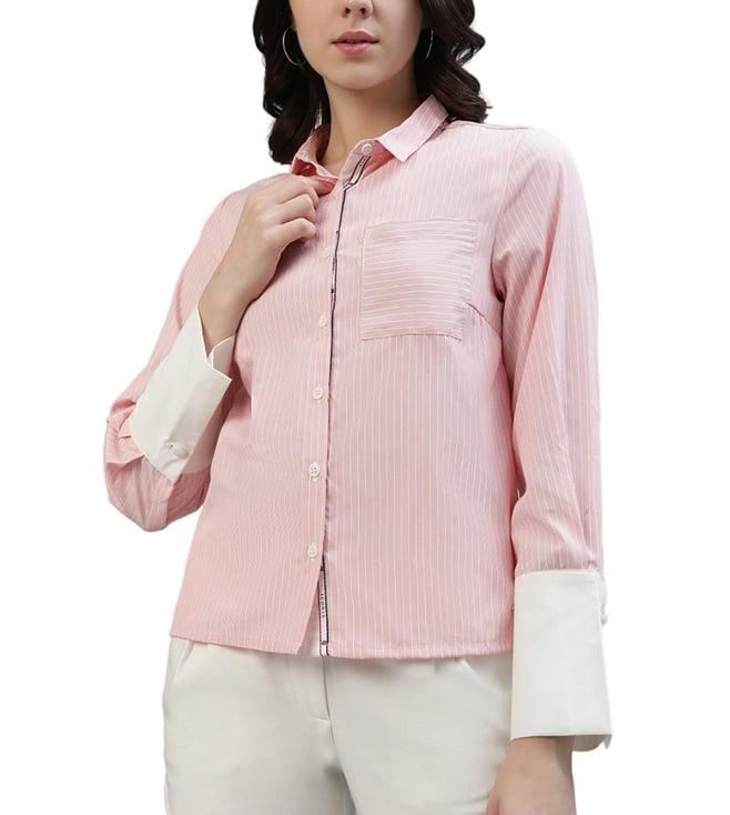 iconic pink striped regular fit shirt