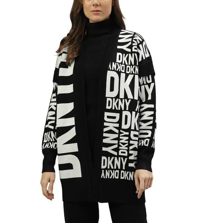 dkny black fashion printed regular fit sweater