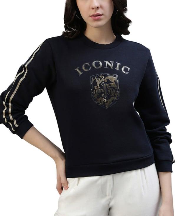 iconic navy graphic logo regular fit sweatshirt