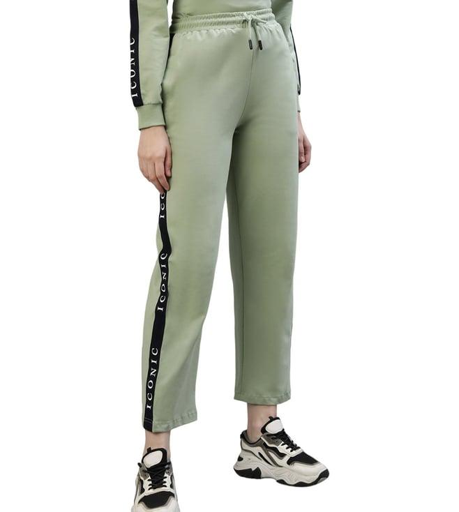 iconic green regular fit trackpants