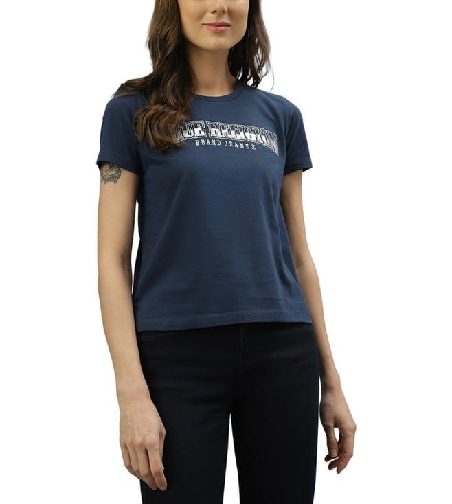 true religion blue fashion logo regular fit t-shirt