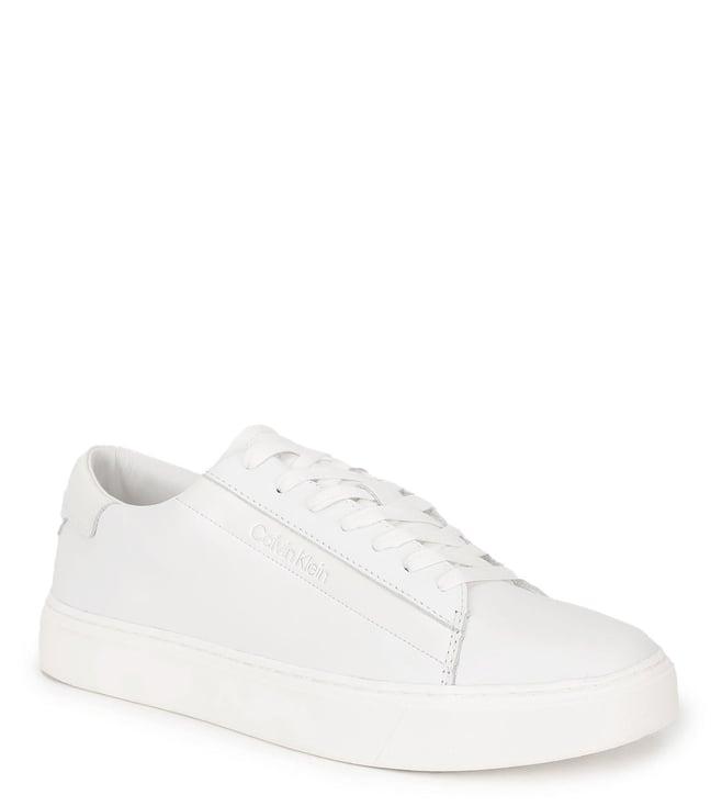 calvin klein men's triple white sneakers