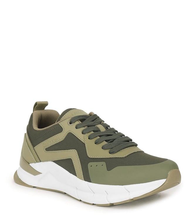 calvin klein men's olive mix sneakers