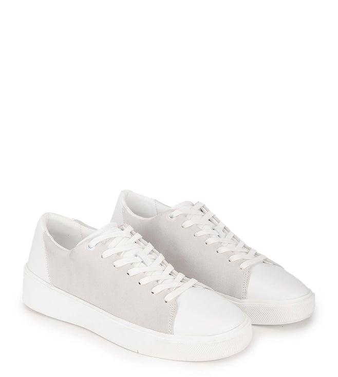 calvin klein men's triple white sneakers