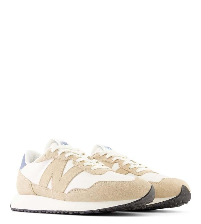 new balance men's 237 white & brown sneakers