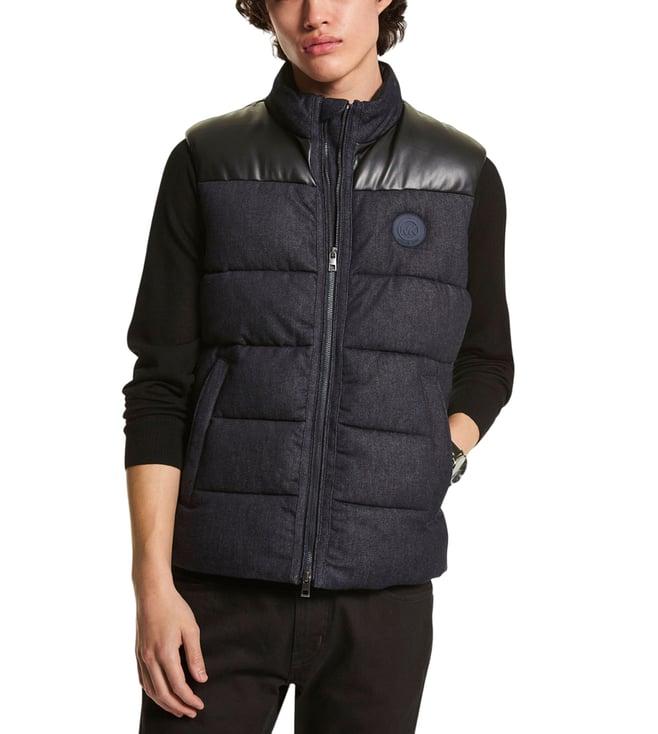 michael michael kors indigo logo regular fit quilted jacket