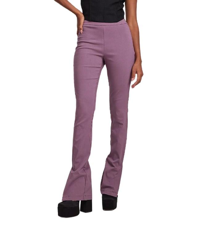 na-kd purple slim fit flat front trousers