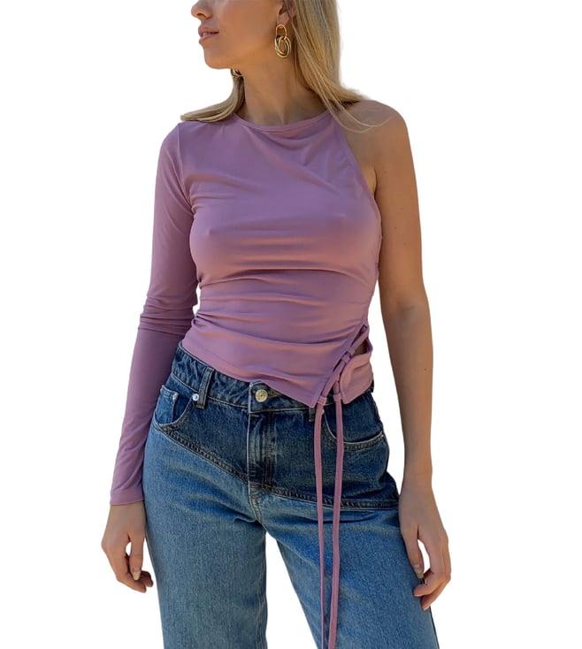 na-kd dusty lavender regular fit top