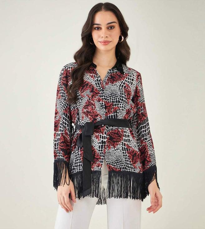 first resort by ramola bachchan red baroque animal print shirt