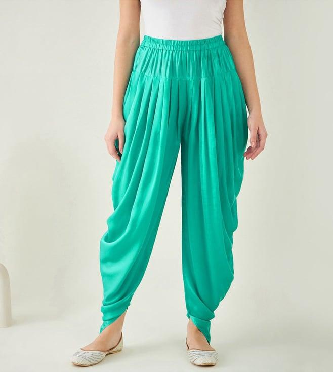 first resort by ramola bachchan turquoise dhoti pants