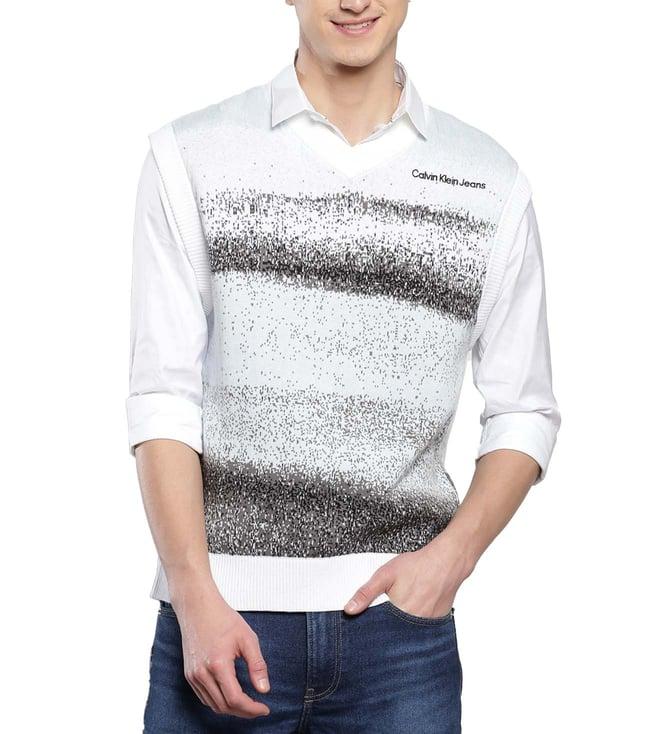 calvin klein multicolor printed relaxed fit sweater