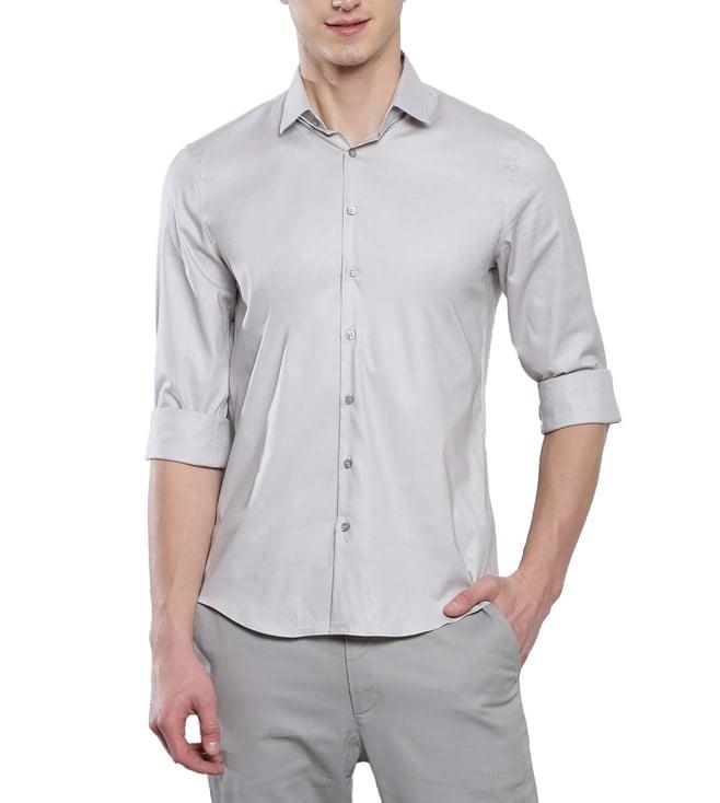 calvin klein silver sconce slim fit shirt