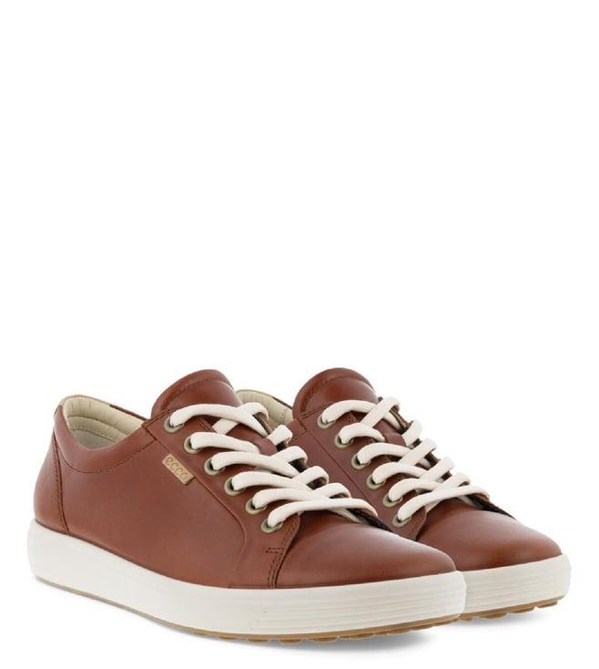 ecco women's soft 7 cognac sneakers