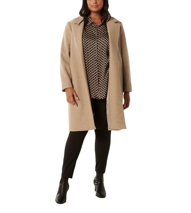 forever new beige lily curve longline regular fit coat