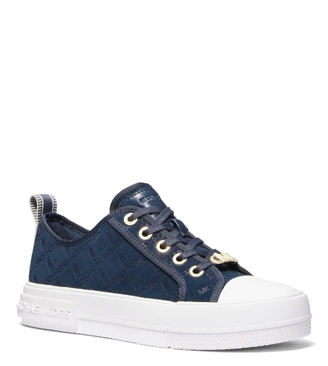 michael michael kors women's navy evy empire logo sneakers