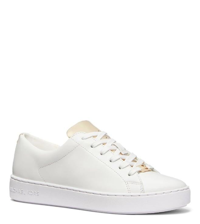 michael michael kors women's pale gold keaton low top logo sneakers