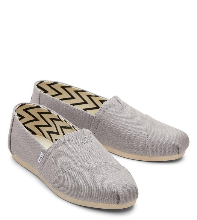 toms women's grey slip on sneakers