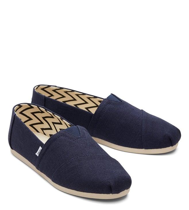 toms men's navy slip on sneakers