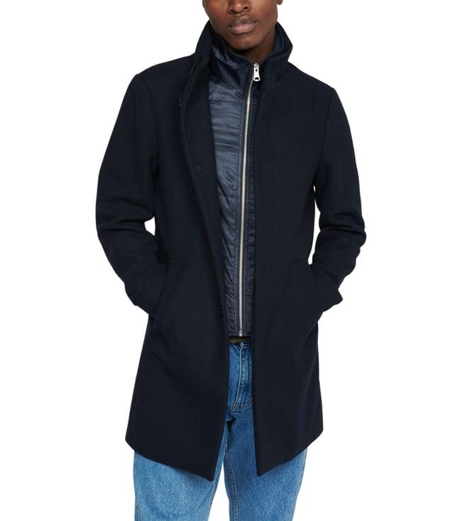 matinique blue regular fit coat