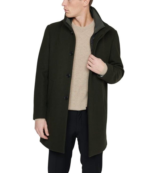 matinique green regular fit coat