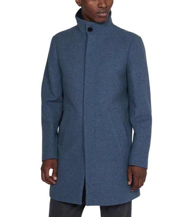 matinique blue regular fit coat